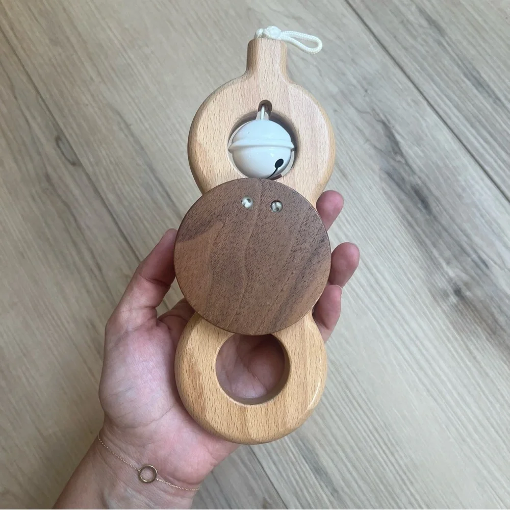 Lovevery Wooden Rattle & Bell Toy Batting Ring replacement for play gym